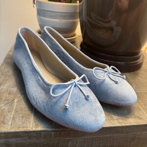 W5 - Powder Blue Velvet Flats